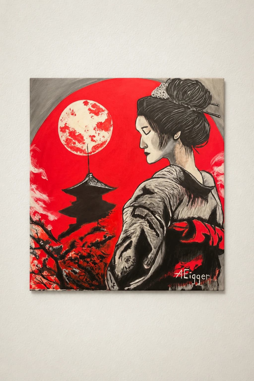 Geisha in the Moonlight