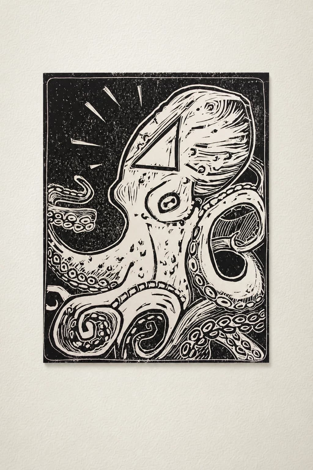 Linocut Octopus