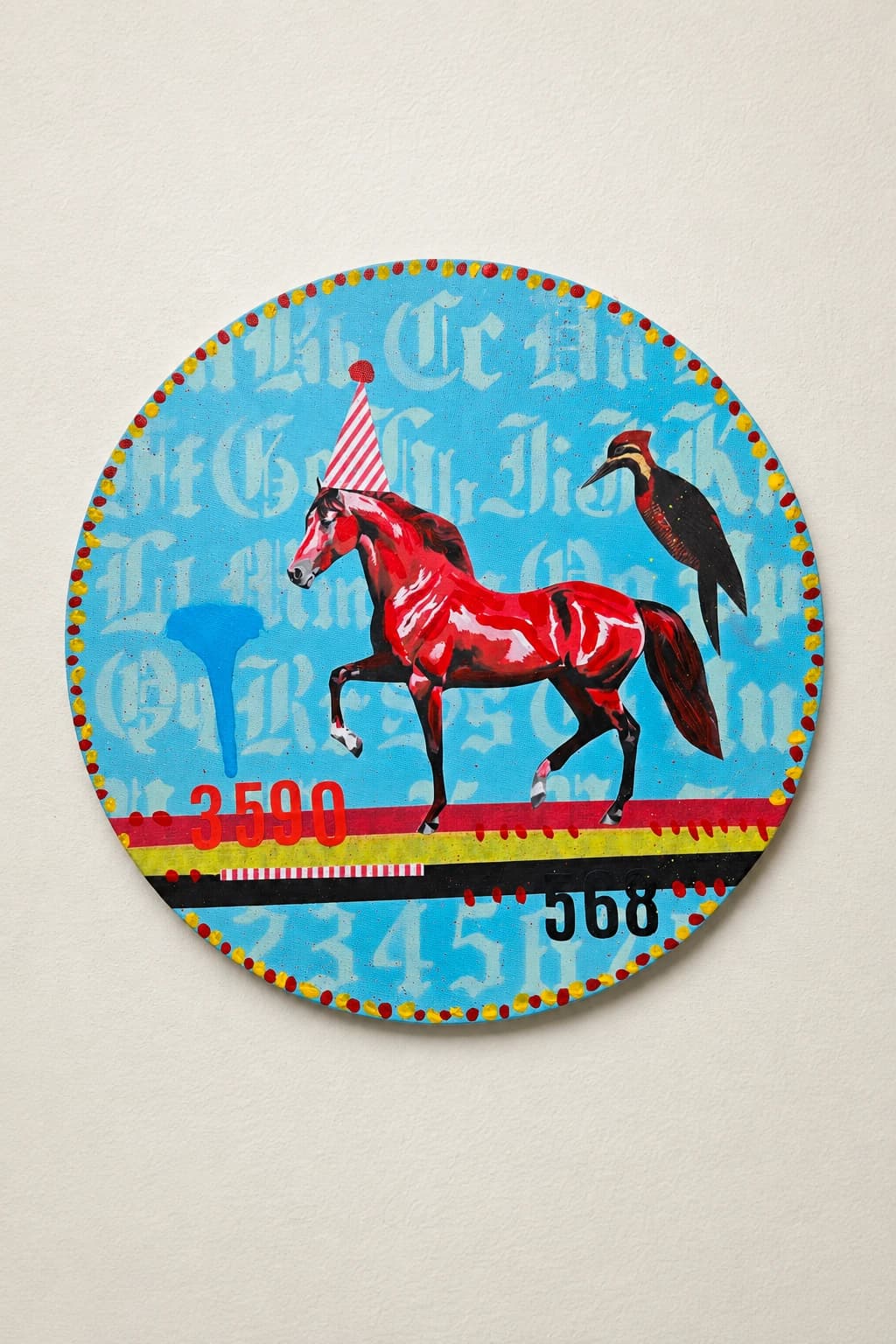 Red Horse with a Woodpecker