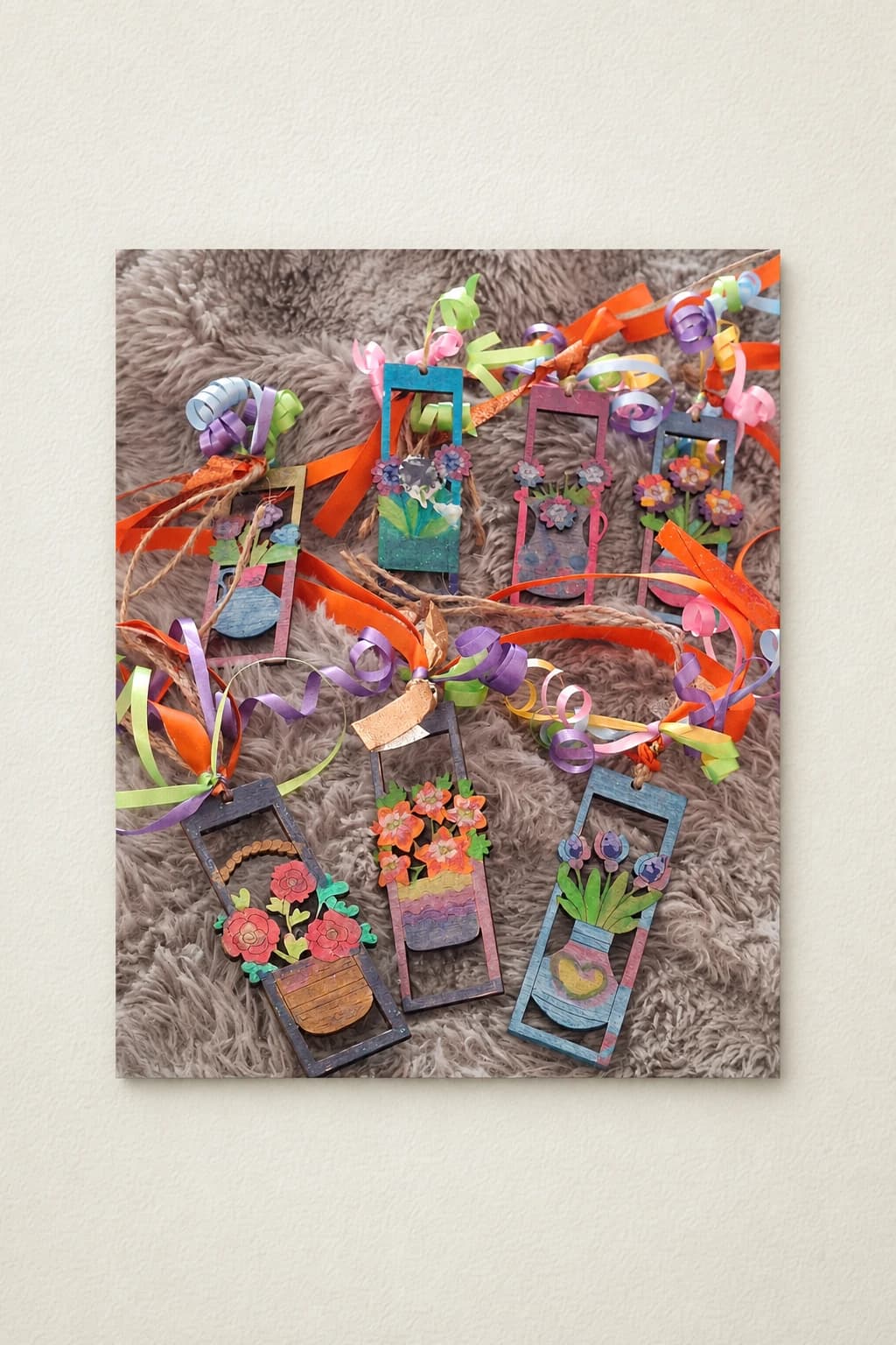 Flower themed book marks