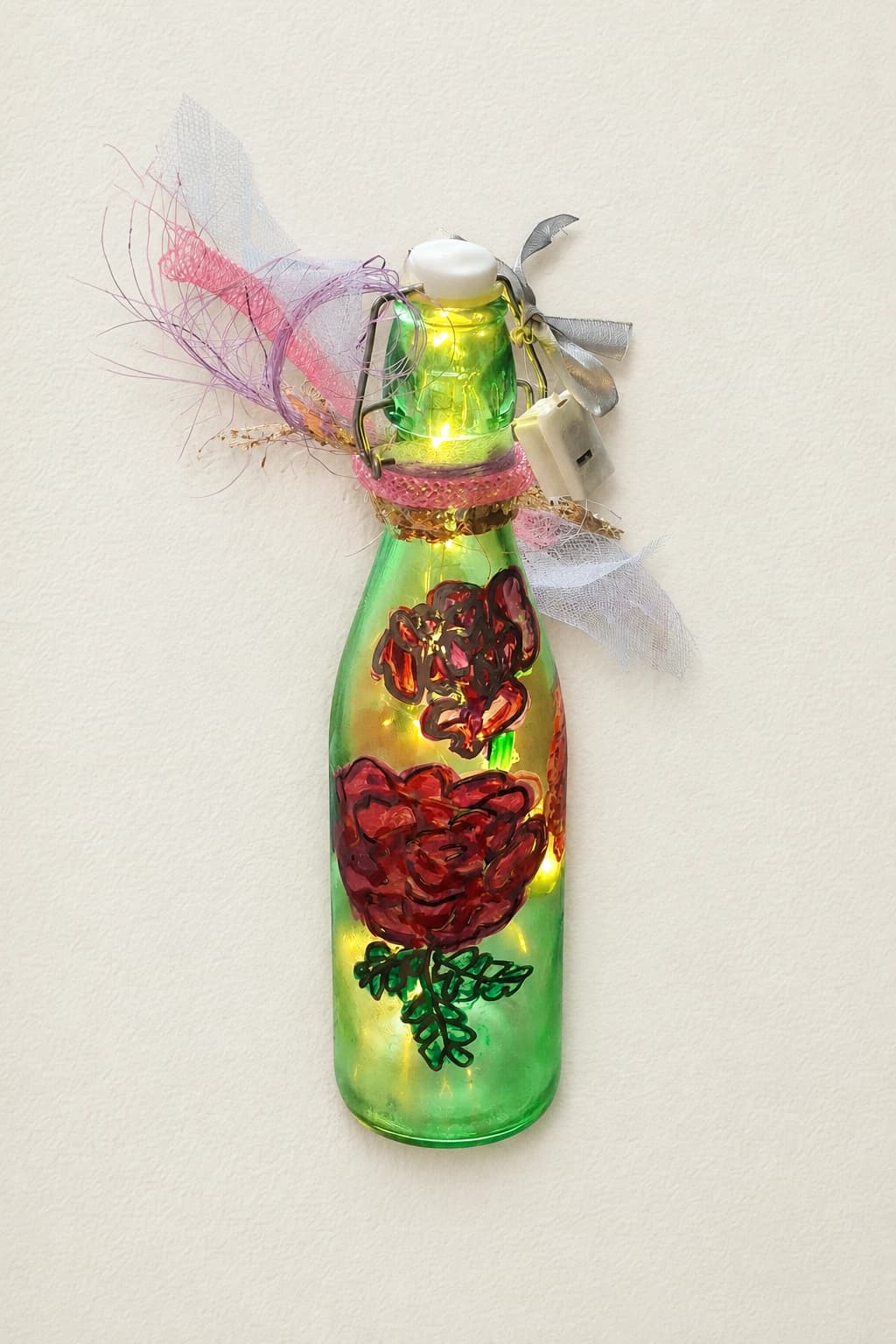 Floral Bloom Bottle Lamp