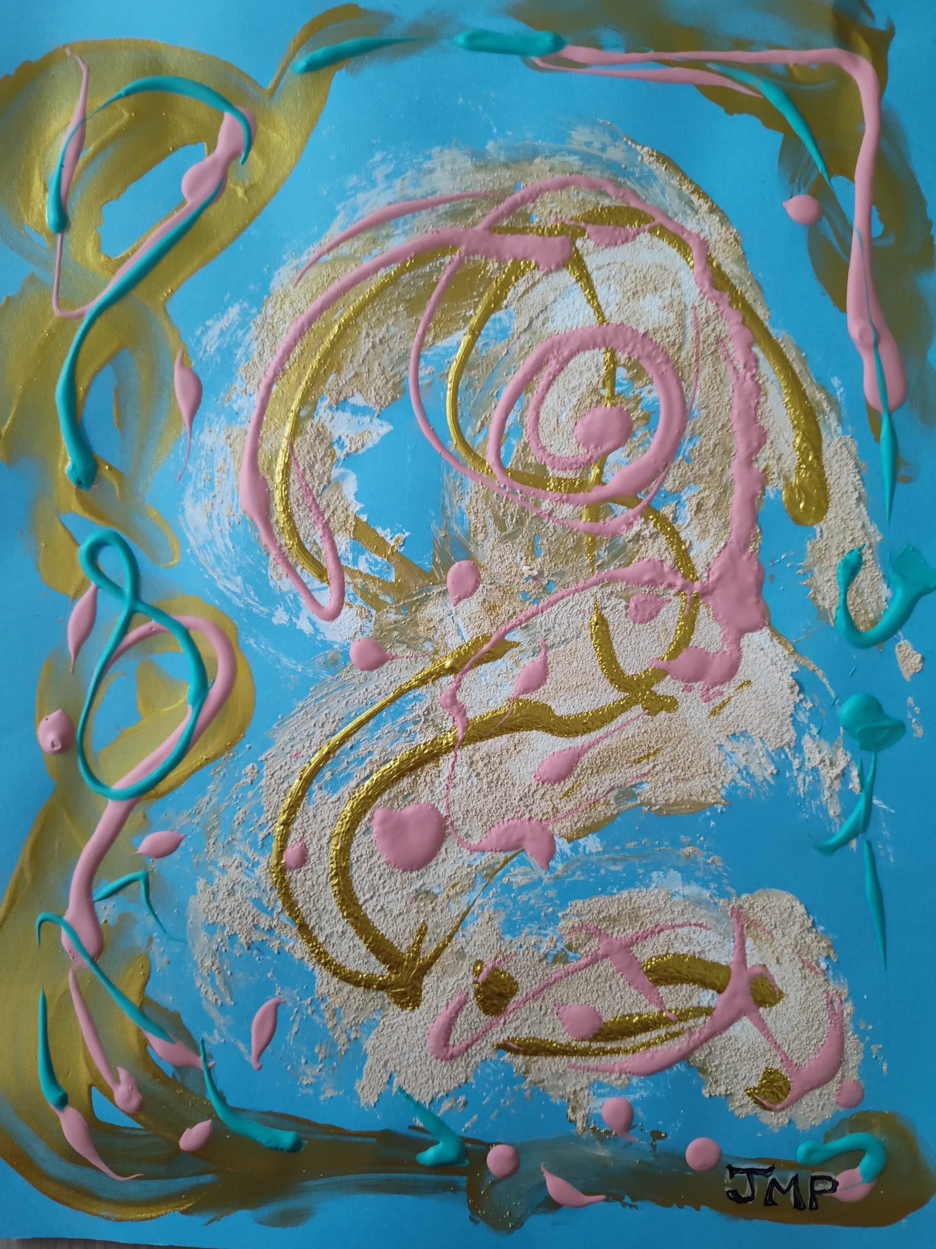 Pink/Gold Abstract
