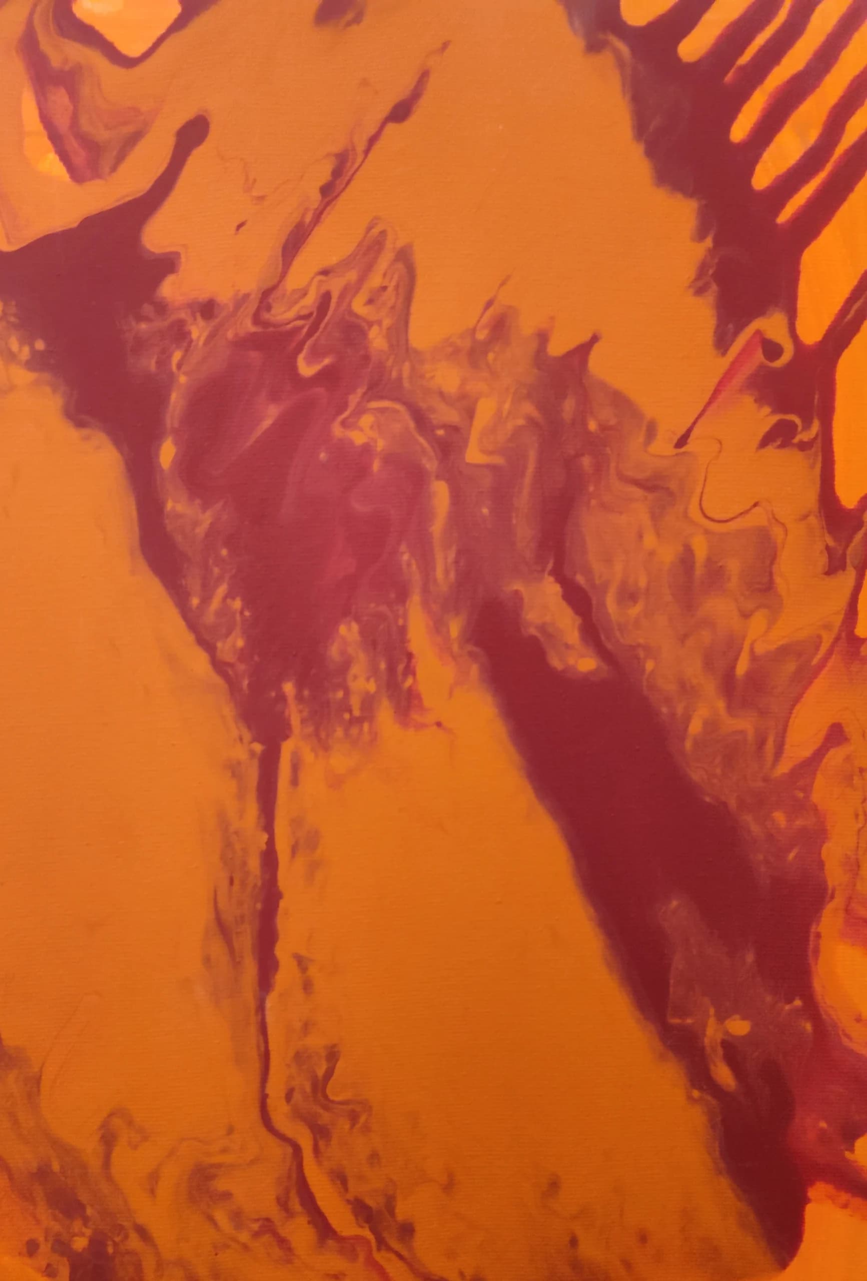 Flowing Maroon and Orange Abstract