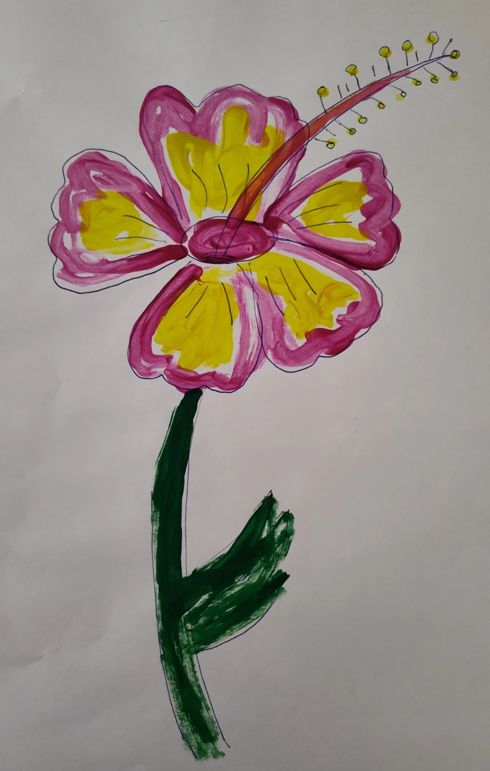 Pink & Yellow Flower 🌸