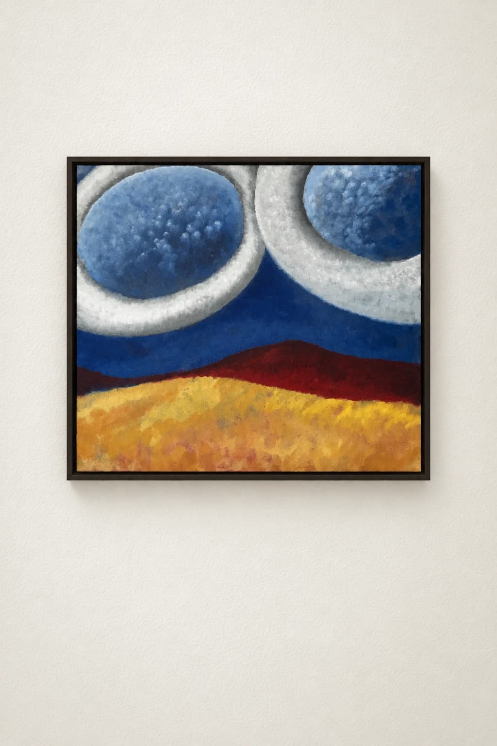 Paysage aux cercles bleus