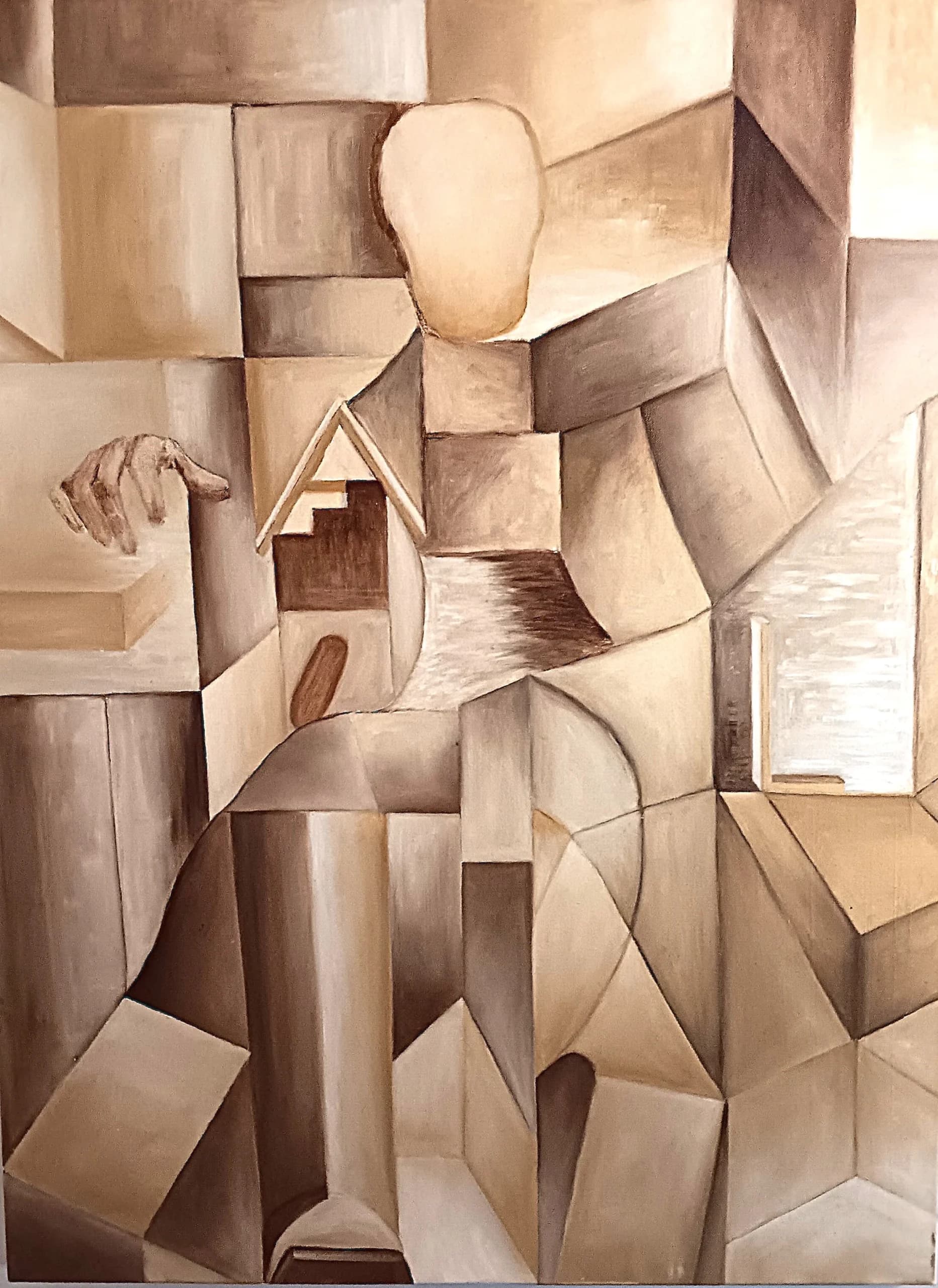 Figure cubiste avec maison