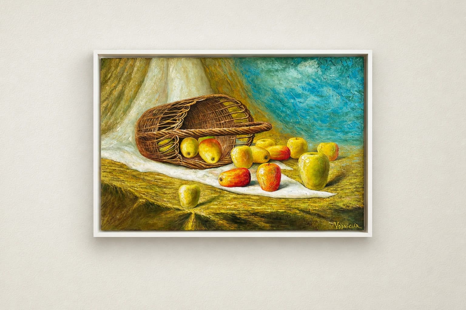 Vodniciar Vladimir Nature morte «Le Panier avec Pommes» — 61,5x91,5cm huile sur toile 2026
