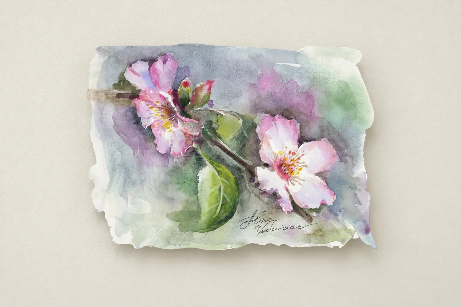 Vodniciar Alina Œuvre d'Art «Fleurs» — 17,5x25cm aquarelle sur papier 2022