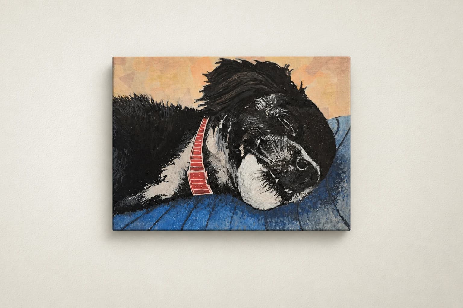 Chien au collier rouge
