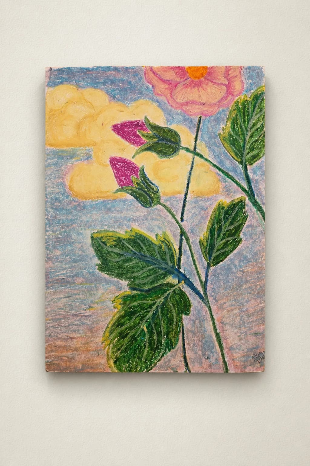 Fleurs au ciel pastel