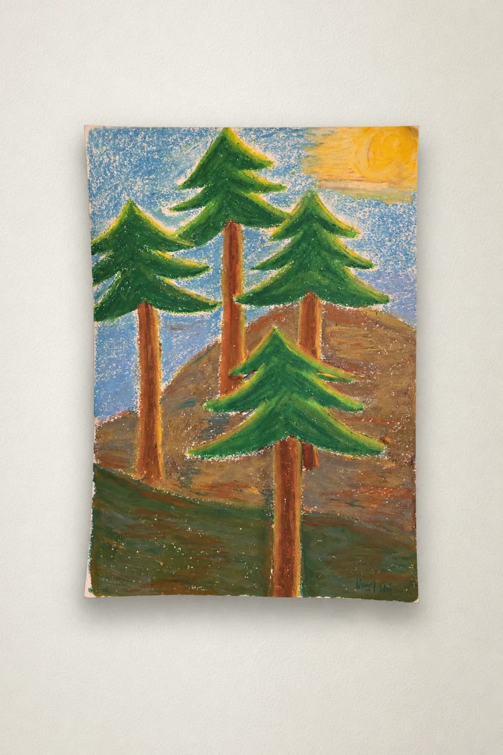 Quatre sapins au soleil