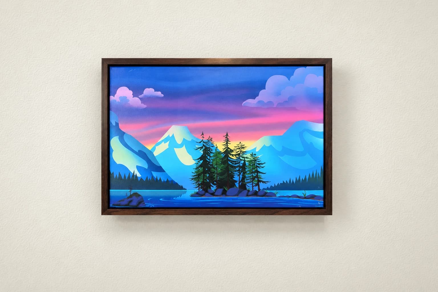 Paysage montagneux au crépuscule