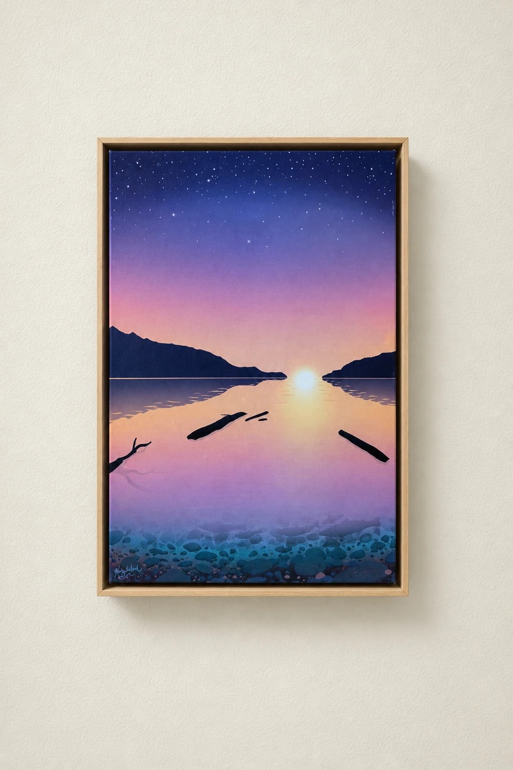 Crépuscule sur le lac