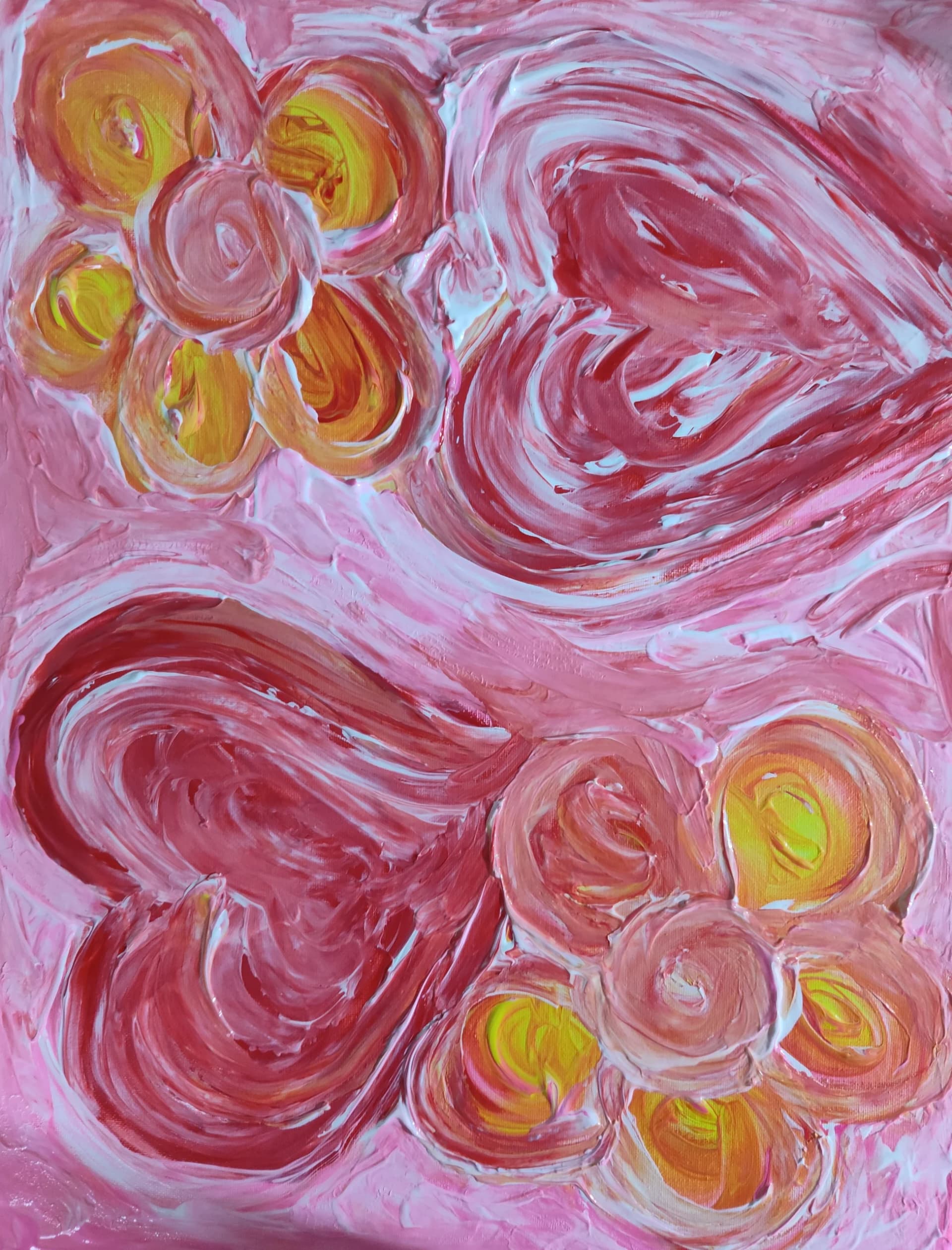 Fleurs et Cœurs Abstraits
