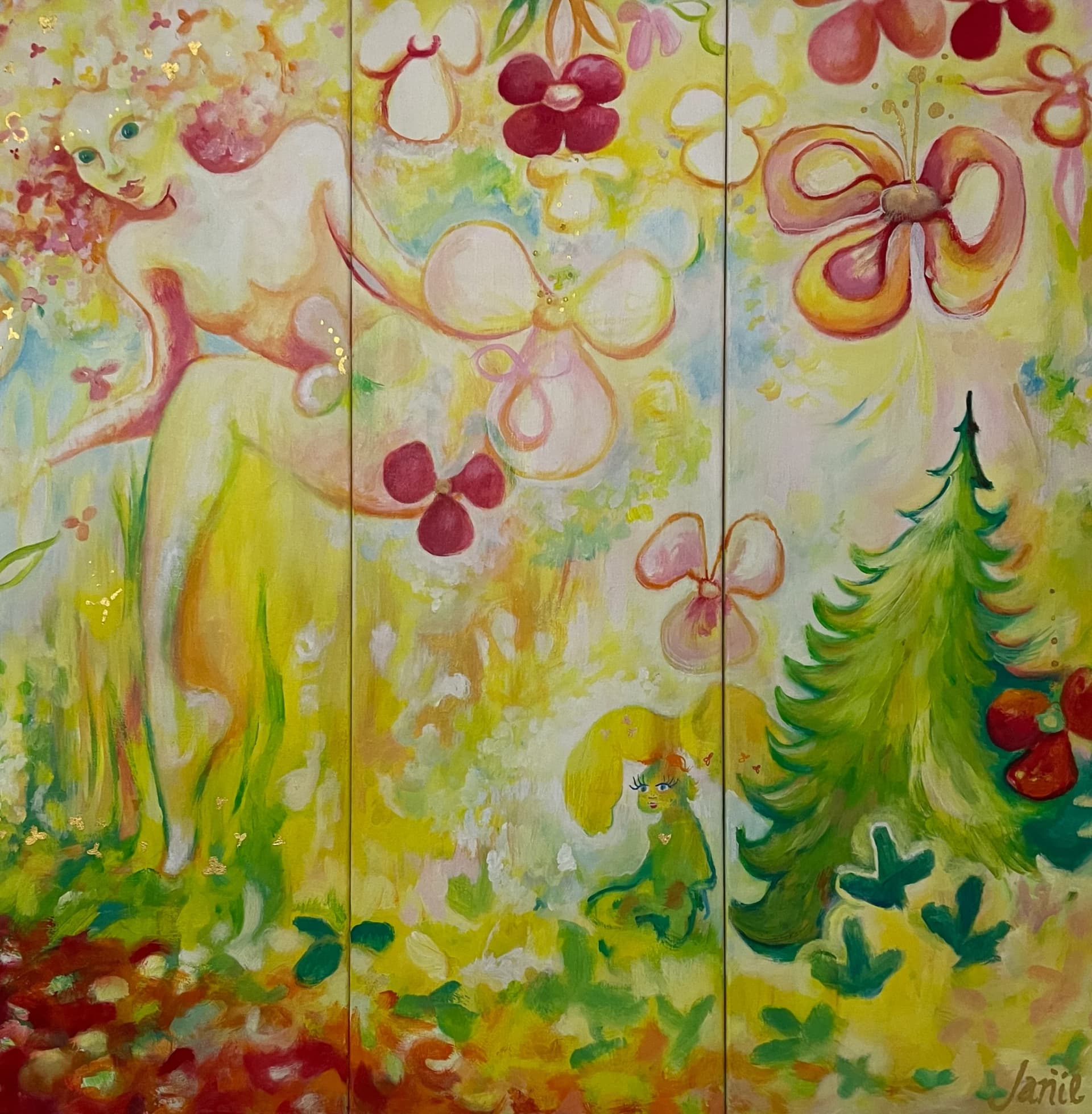 Woman and Enchanted Flowers