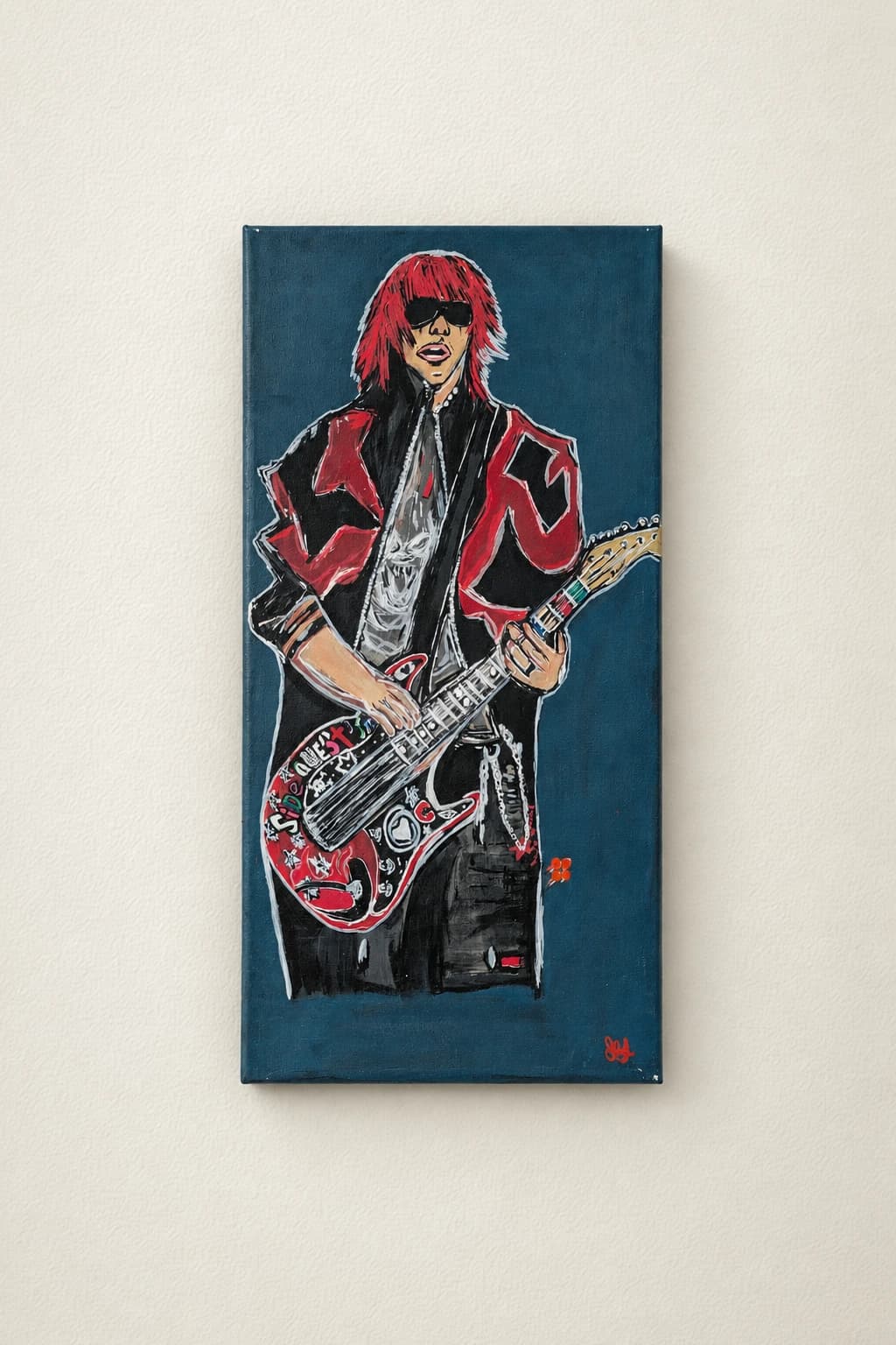 Guitariste au style rock