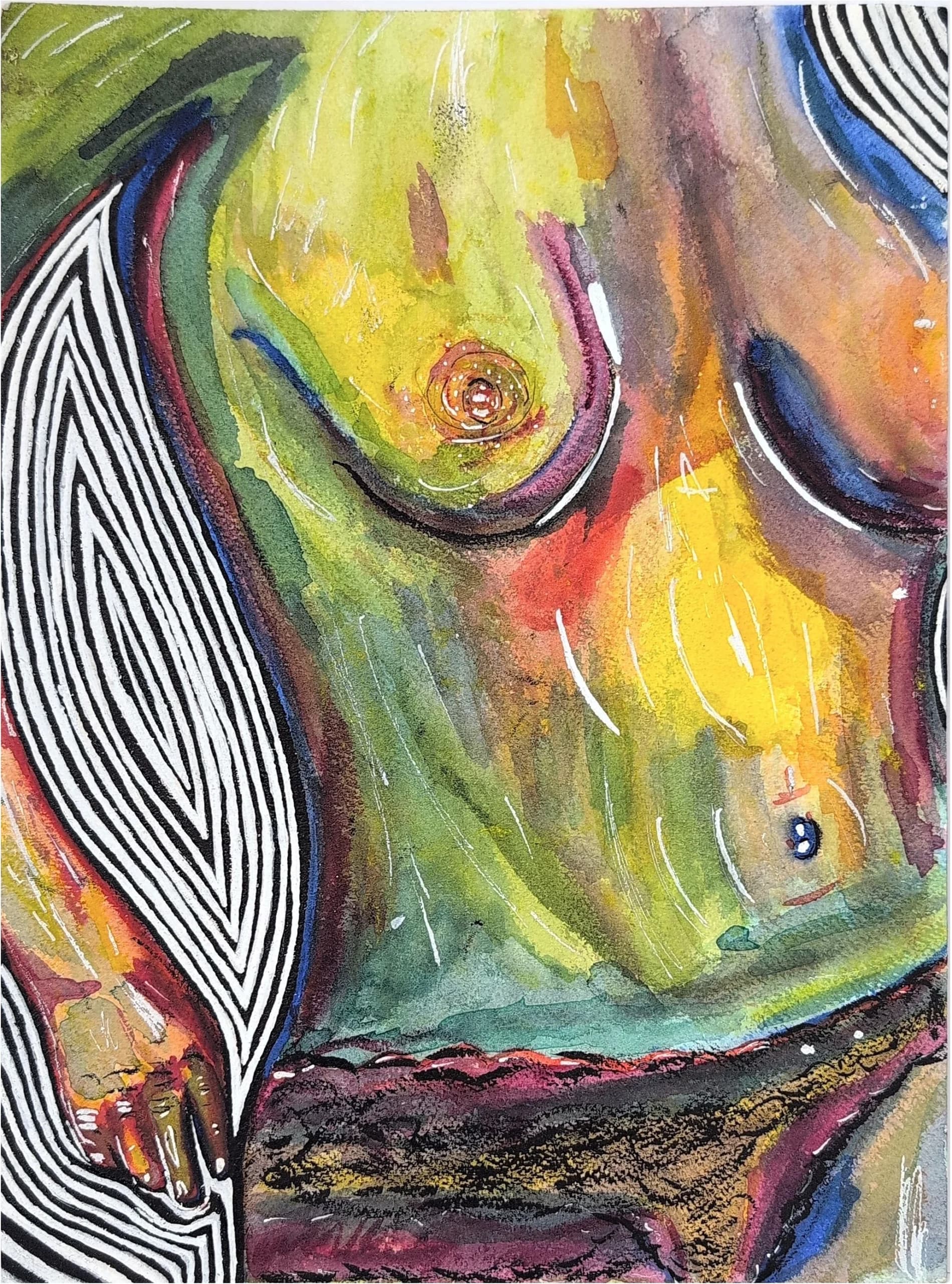 Torso féminin coloré