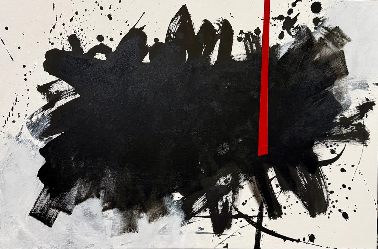 Barre rouge sur noir