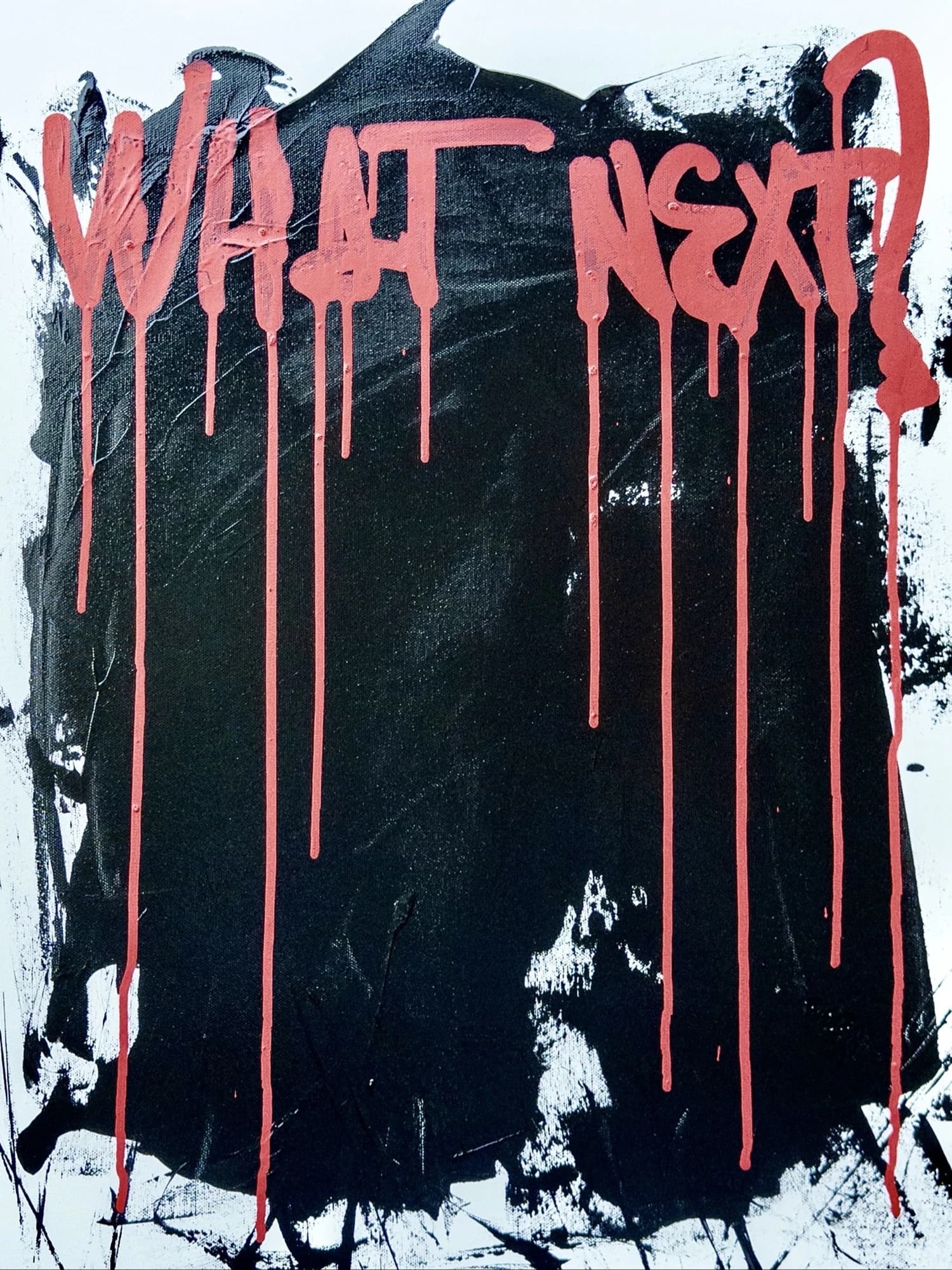 Texte rouge sur fond noir